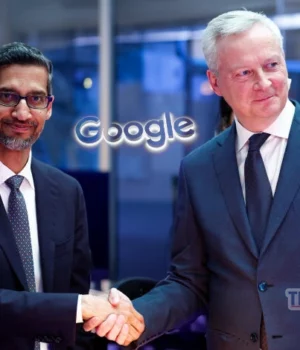 Bruno Le Maire à l'inauguration du centre de Google Paris