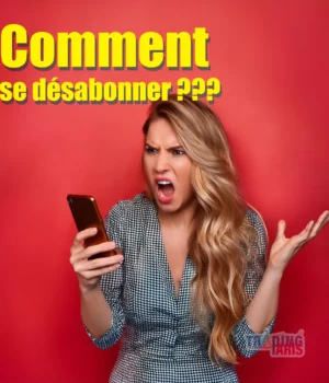 Femme très énervée avec téléphone qui se demande comment se désabonner