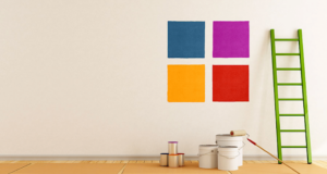 Peintre à Pornichet Une image contenant mur, échelle, peinture, intérieur